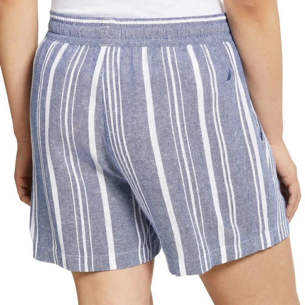 NWT! Nautica Womens Linen Blend Pull-On Easy to Wear Versatile Shorts - Picture 3 of 14
